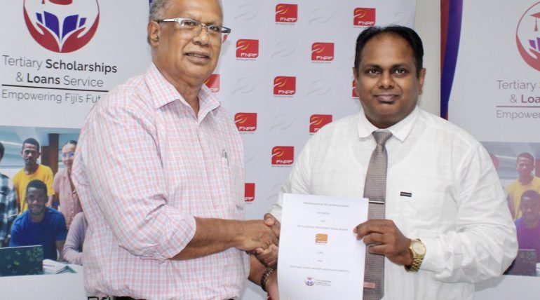 TERTIARY SCHOLARSHIPS & LOANS SERVICE SIGNS INFORMATION SHARING MOU ON GRADUATE BOND CLEARANCE WITH FIJI NATIONAL PROVIDENT FUND